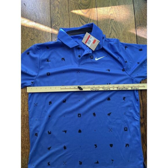 Nike Dri-Fit Tour Icon Polo All Over Print Royal Blue # FQ0426-405 Mens Large - Picture 5 of 5